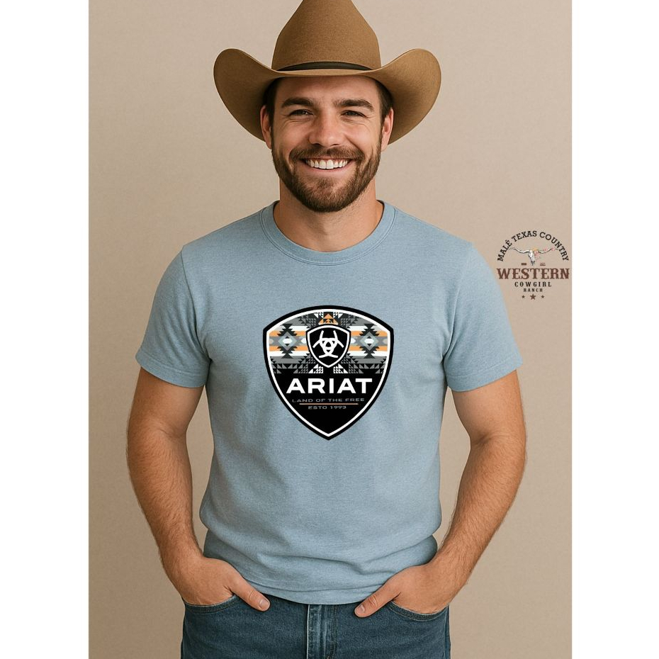 Camiseta Masculina Estampado Country Estilo Personalizada Algodão Unissex