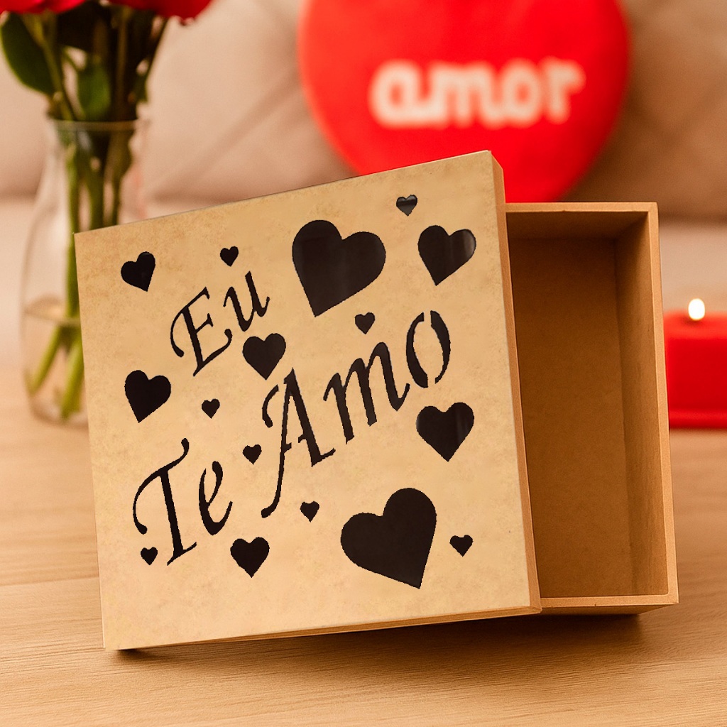 Imperdível! Caixa Eu Te Amo Especial Achadinhos Namorados Caixinha Declaração 15x15x5 em Oferta na Shopee