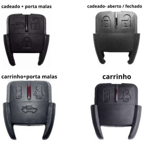 Kit 16 Capas de Chave GM – 4 Modelos Diferentes – Vários Modelos (Porta Malas / Cadeado / Carrinho