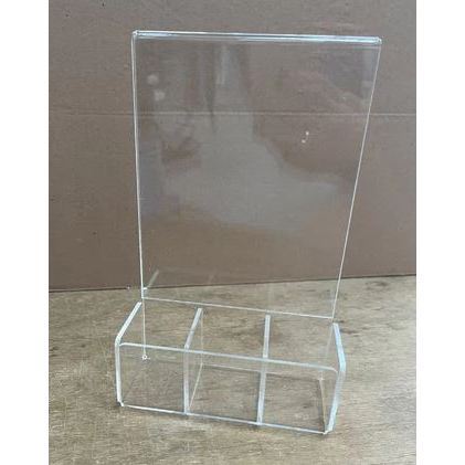 Porta Sache Com Display A6 (10x15cm) Acrílico Cristal Bar Mesa Cozinha