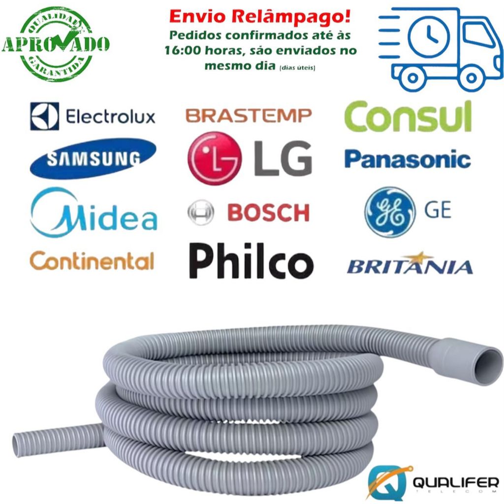 Mangueira saída de Água para máquina de lavar- Lavadoras Bocal RETO em Oferta na Shopee