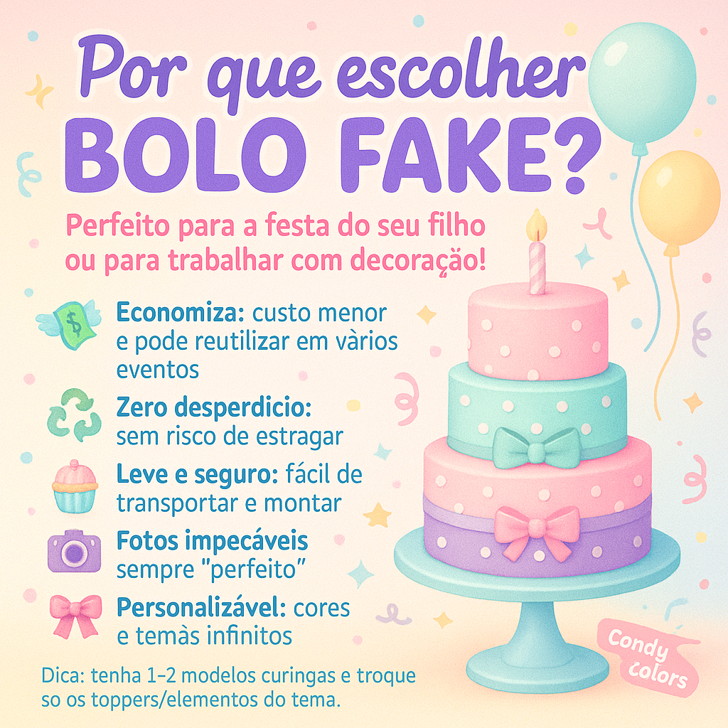 Bolo Fake Maquete Tema Anos 60 Flashback 20x15x10 Cm