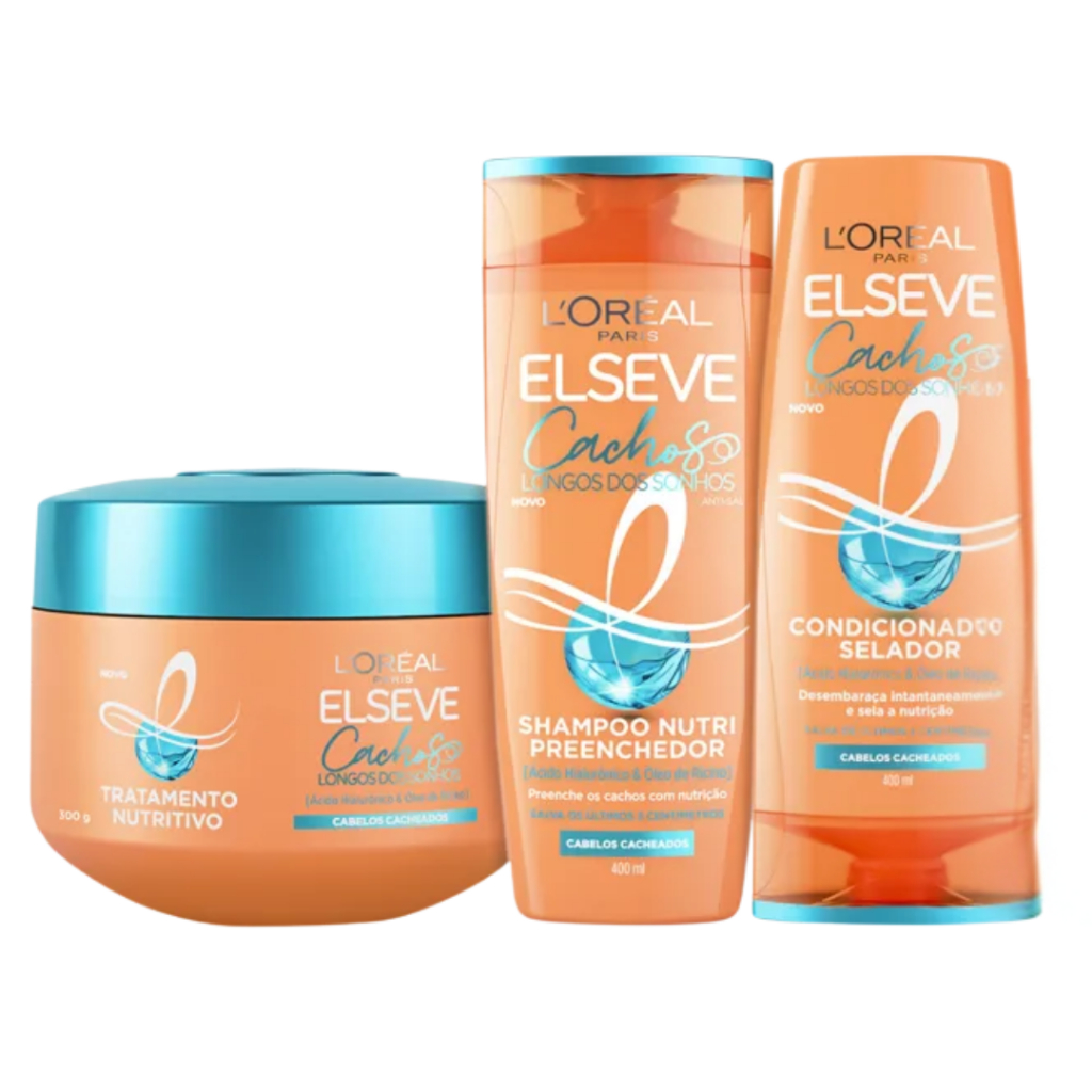 Kit Cachos dos Sonhos L'Oréal Paris - Shampoo 200ml + Condicionador 200ml + Creme de Tratamento 300g em Oferta na Shopee