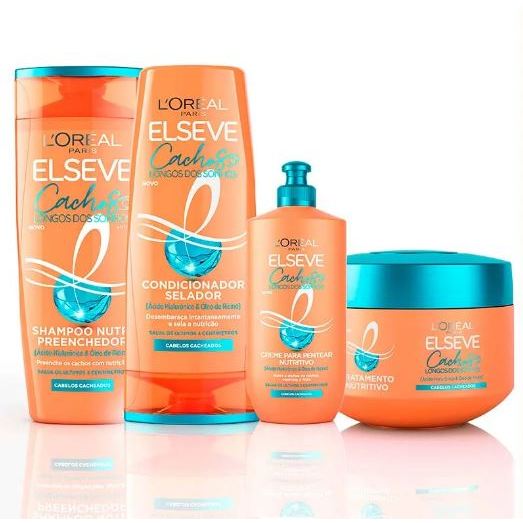 Kit Cachos dos Sonhos L'Oréal Paris Shampoo e Condicionador 200ml + Creme para Pentear 250ml + Creme de Tratamento 300g em Oferta na Shopee