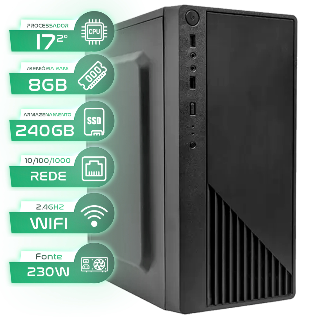 Pc Computador I7 Intel Core Ssd 240gb Memoria 8gb