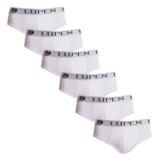 Kit 6 Cuecas Slip Algodão Branca Lupen SUPER OFERTA alta qualidade maior elasticidade tecido macio e respirável conforto