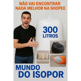 Isopor em Flocos 300LTS, para Enchimento de Puff, Almofadas, Artesanato, Concreto Leve, Isolamento Térmico e Acústico em Oferta na Shopee