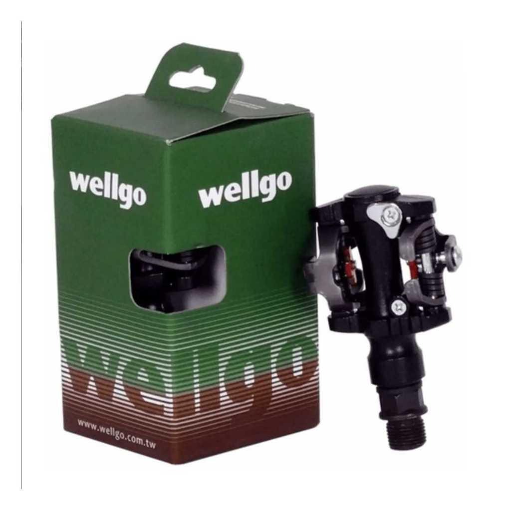 Pedal Wellgo Com Clip Bike MTB Wpd-823 Com Tacos 9/16 Par