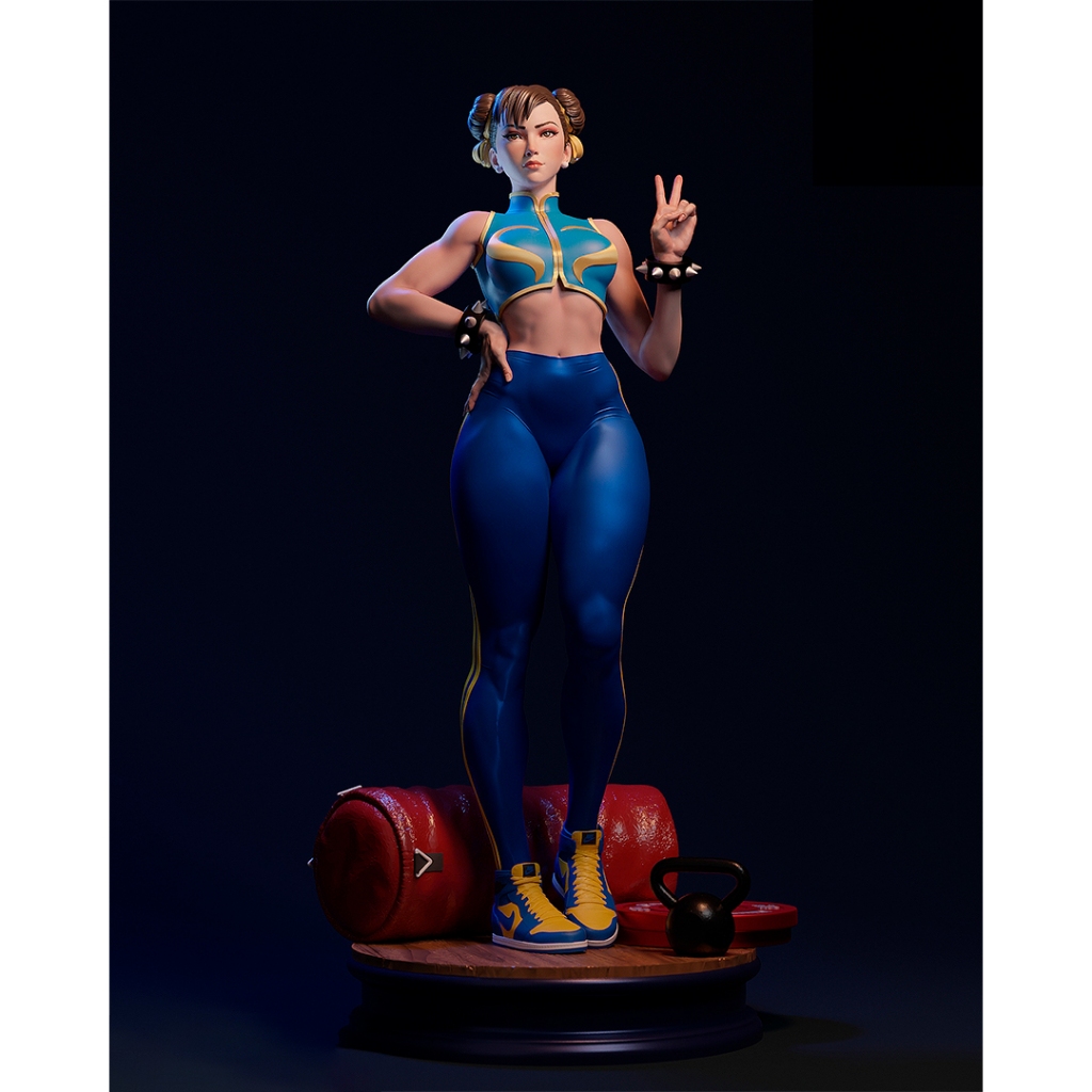 Action Figure Estátua de Chun-Li Street Fighter - Boneco Figura de Ação Colecionável em Resina