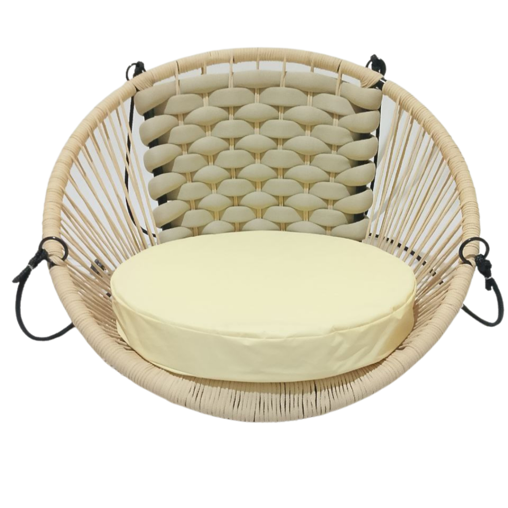 Cadeira Balanço Suspenso Corda Náutica Encosto Tricô em Oferta na Shopee