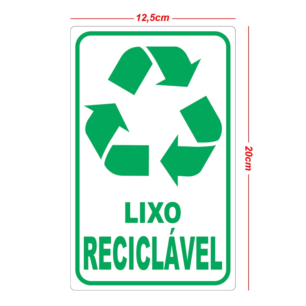 Kit 2 Adesivos Vinil Lixo Reciclável e Lixo Comum Sinalização Identificação Lixeira — imagem 2 de 2