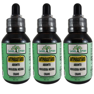 3 Tintura Antiparasitária 60mL - (Absinto, Nogueira negra e Cravinho) em Oferta na Shopee