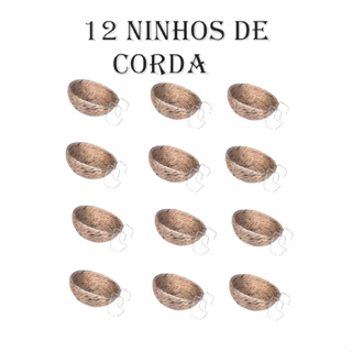 Ninho de Corda para Pássaros 12 Unidades - Ninho de canário, trinca-ferro, coleirinha, Bicudo em Oferta na Shopee