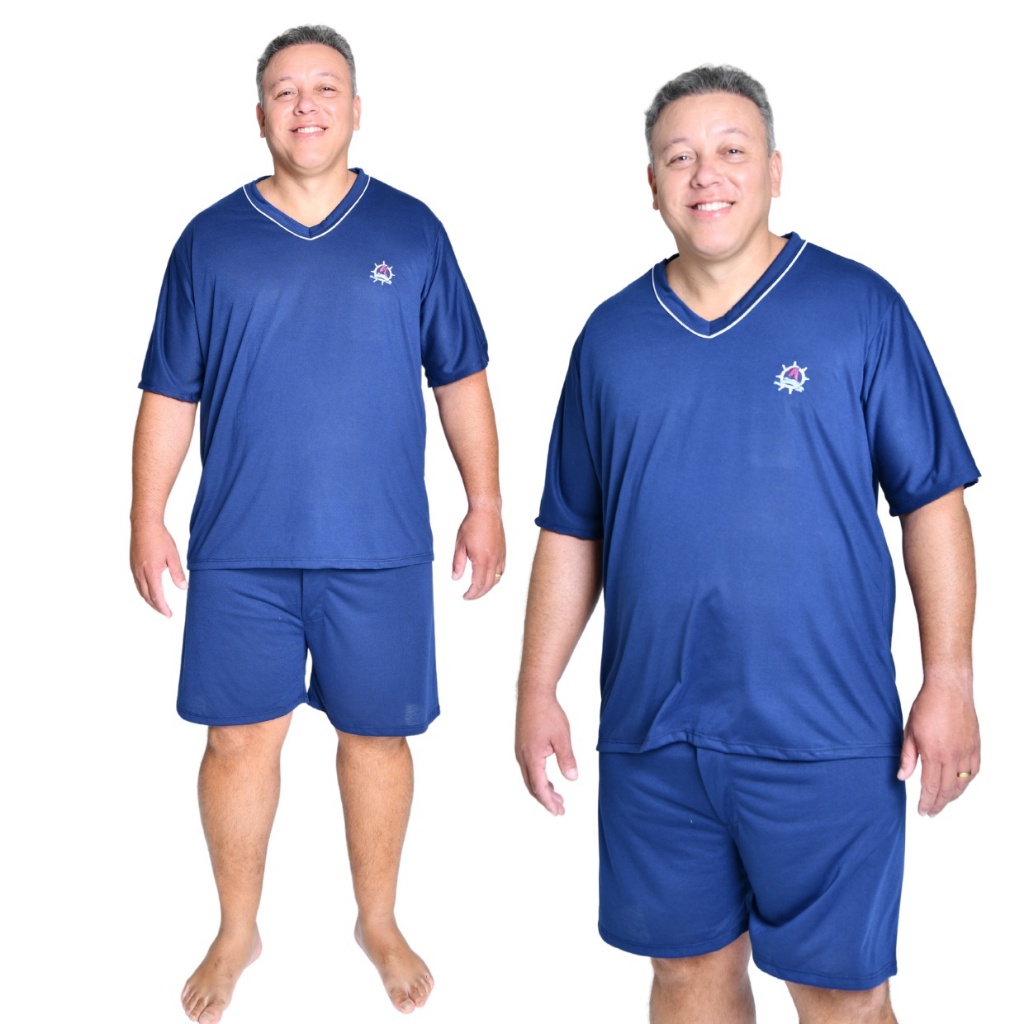 Pijamas Masculino Manga Curta e Short - Leve , Fresco e Estiloso do P ao G3 Plus Size