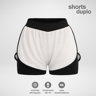 Shorts Duplo Academia Feminino Roupa Fitness em Oferta na Shopee