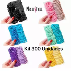 Kit 300 Unidades Xuxinha Elástico de Cabelo Xuxinha Criança Adulto Rabicó-Grande