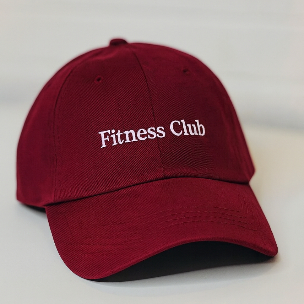 Boné Bordado Unissex Fitness Club | Boné Ajustável Academia Fit Gym | Chapéu pra Malhar