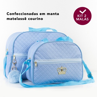 Kit Bolsa Maternidade 2 peças Varias Cores Lisas Mala Maternidade Mochila Maternidade Menino Menina C/ POMPOM em Oferta na Shopee