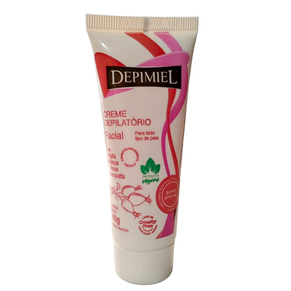 Creme Depilatório Facial com Argila Branca e Rosa Mosqueta 40g - Depimiel