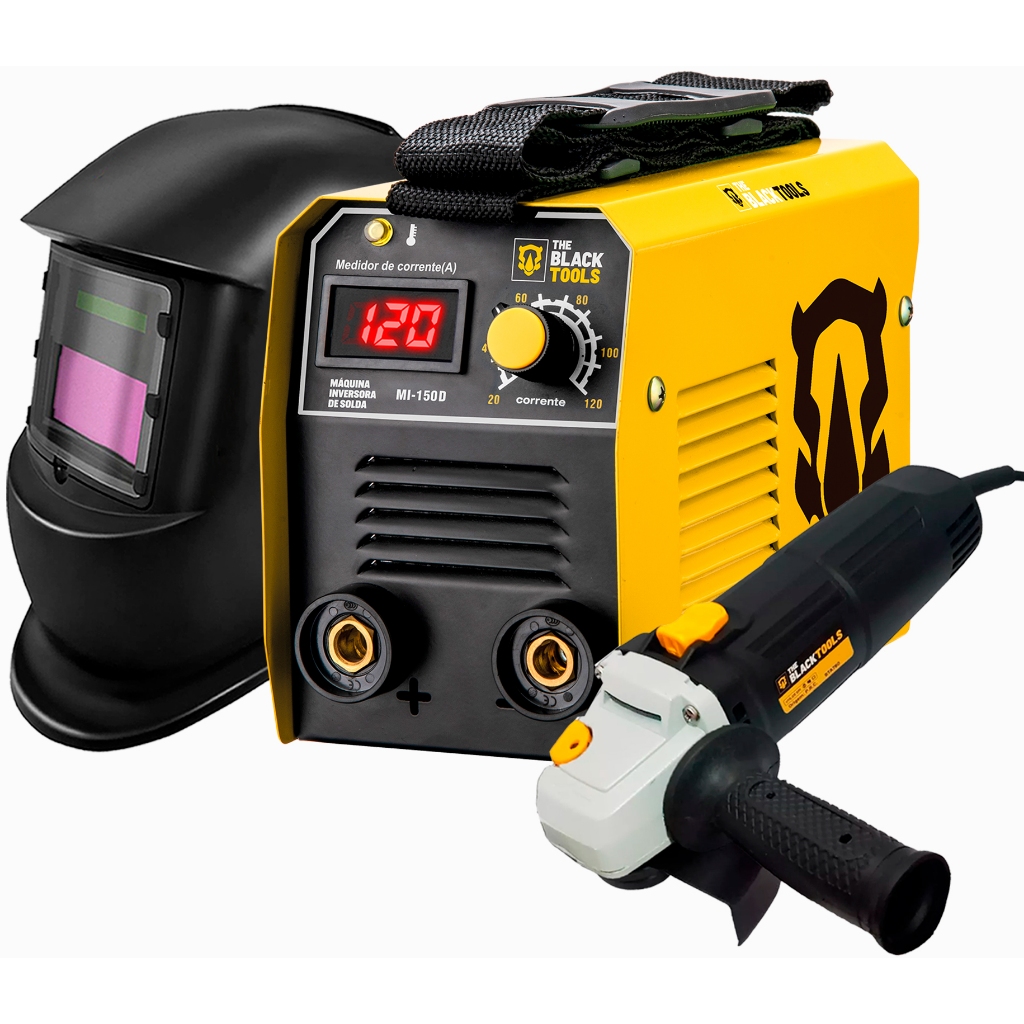 Maquina De Solda Inversora 220v Com Mascara E Esmerilhadeira em Oferta na Shopee