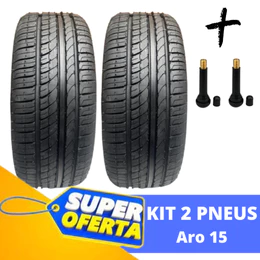 Kit 2 Pneus aro 15 Nacional 195-55-15 Fiesta / Fox /Gol /Parati / Polo / Saveiro / Spacefox / Voyage