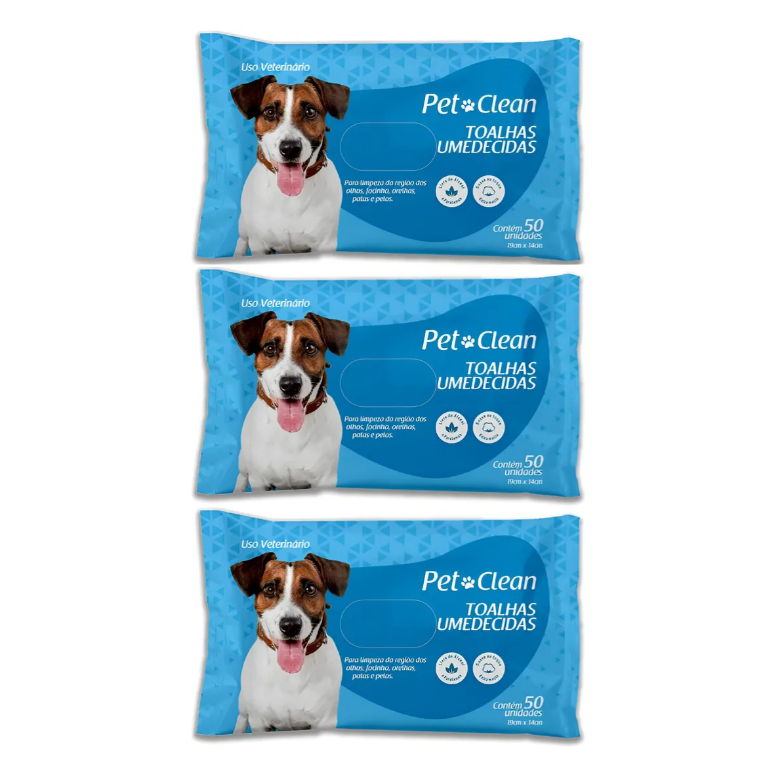 3 Pacotes De Toalhas Lenços Umedecidos Para Pet Cães E Gatos