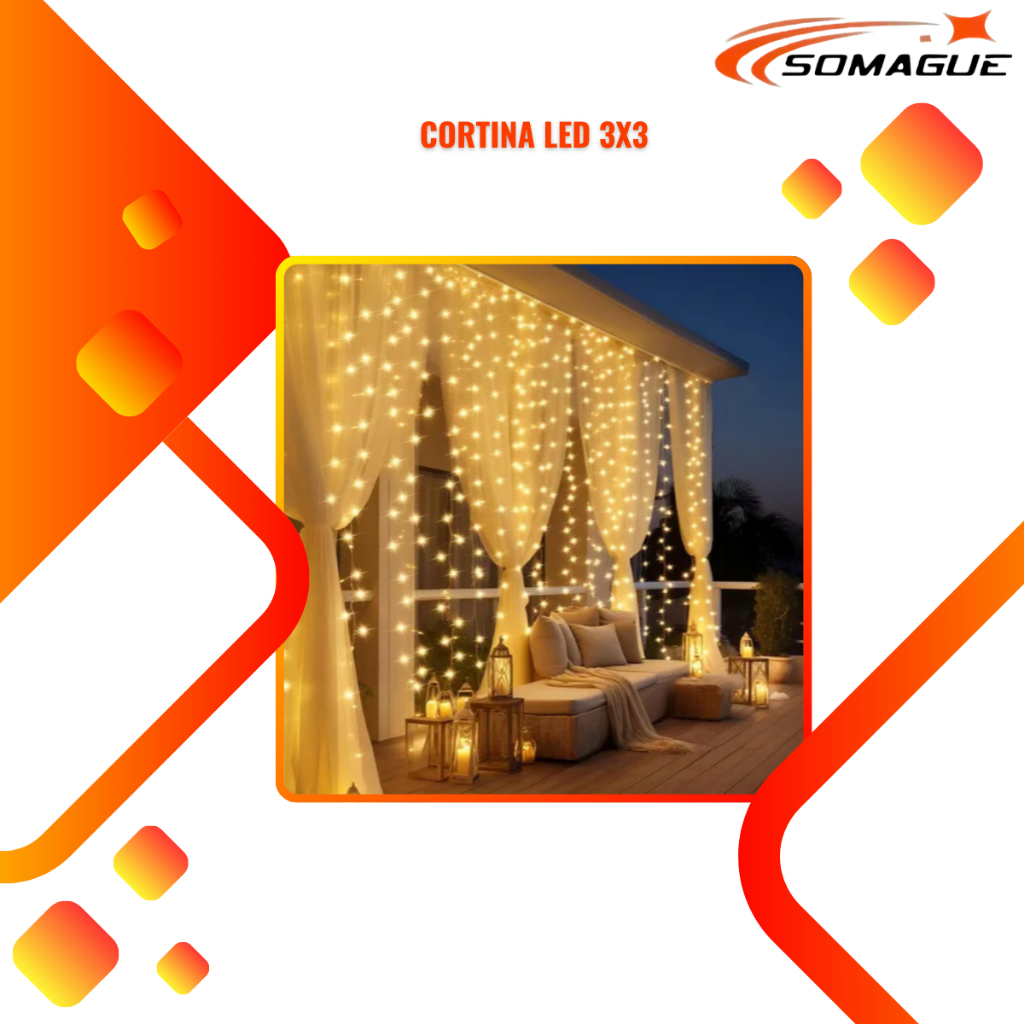 Cortina Led 3x3 Metros Festa Casamento Eventos Natal Iluminação Natal Ano Novo em Oferta na Shopee