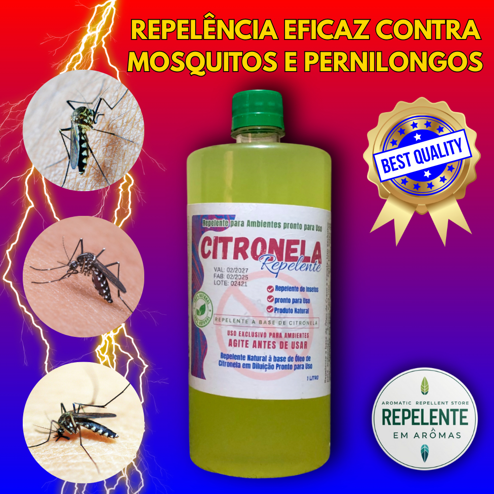 Spray Repelente de Ambiente Pronto Uso 1L Citronela Natural Contra Mosquitos e Pernilongos em Oferta na Shopee