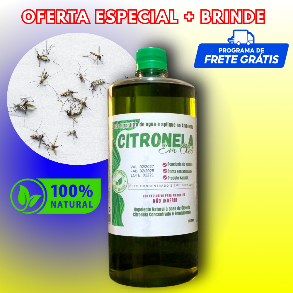 Óleo de Citronela Profissional Concentrado 5ml Rend 1L Repelente Natural Econômico em Oferta na Shopee