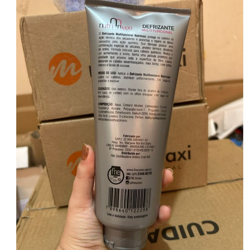KIT Defrizante Protetor Térmico Multifuncional 12 benefícios Nutri Maxi 500ml c/03un