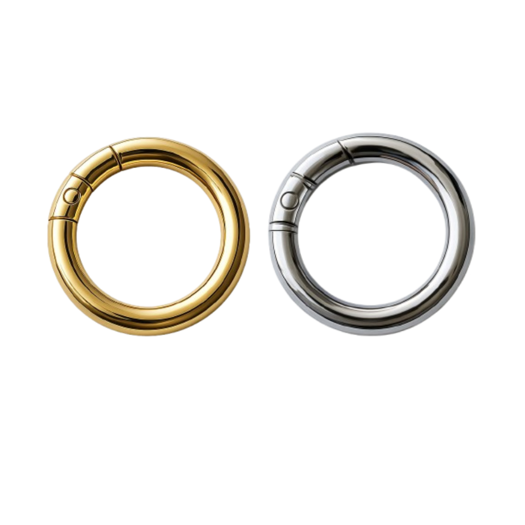 Argola Articulada 3,5 cm e 1,5 cm de diâmetro Mosquetão Redondo Cores Dourada e Prateada Frete Grátis Acima de 10 Reais em Oferta na Shopee