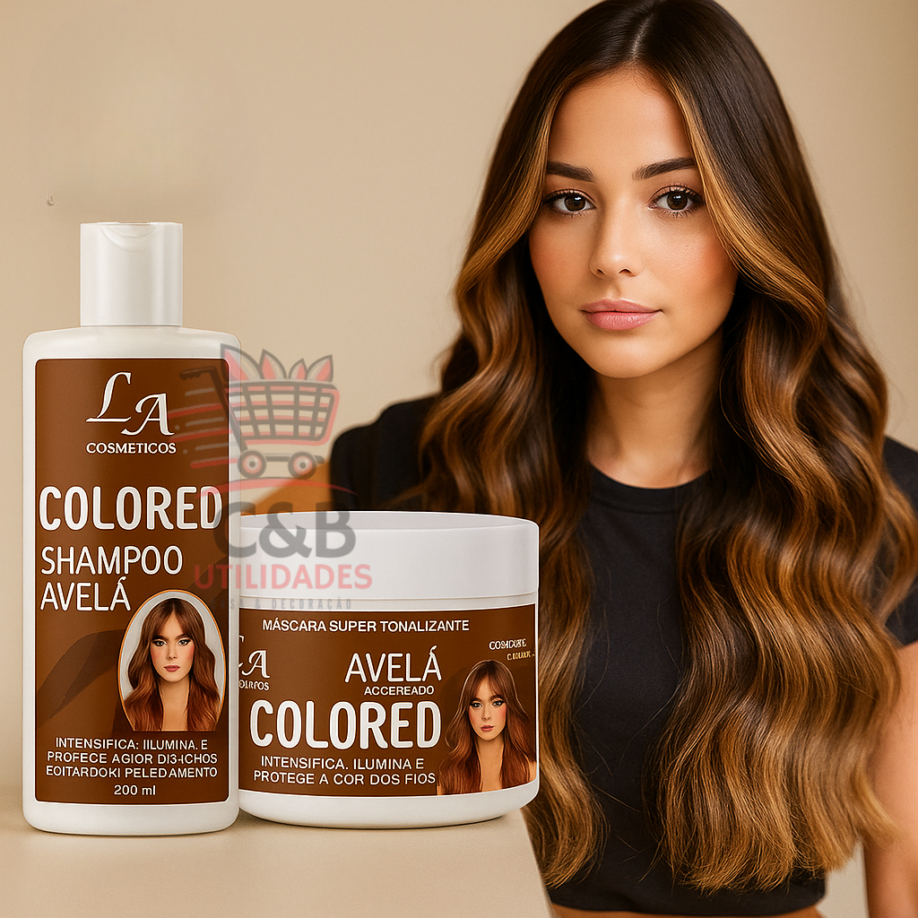 Kit Shampoo e Máscara Tonalizante Avelã Acobreado Chocolate Morena Iluminada - S/ Amônia em Oferta na Shopee
