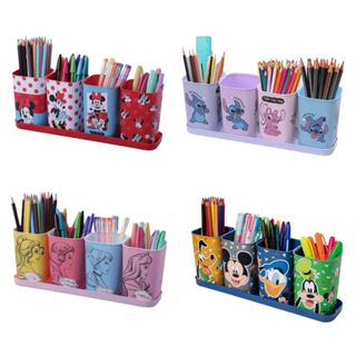 Kit 5 Peças Porta Canetas/Lápis/Objetos com Bandeja Plasútil Organizador de Mesa Escolar Infantil em Oferta na Shopee