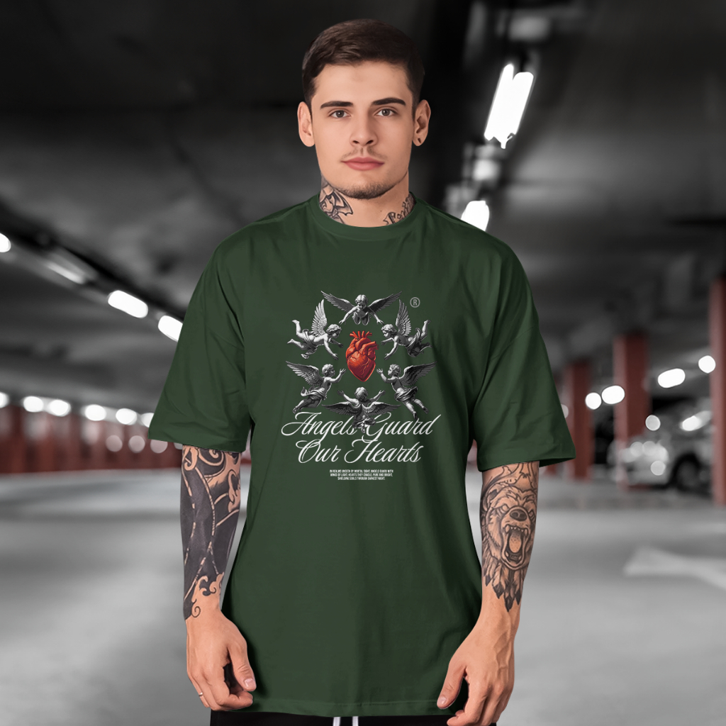 Camiseta Streetwear Angels Graphic Masculina Manga Curta 100% Algodão Logo Marca Winter A1 gpf