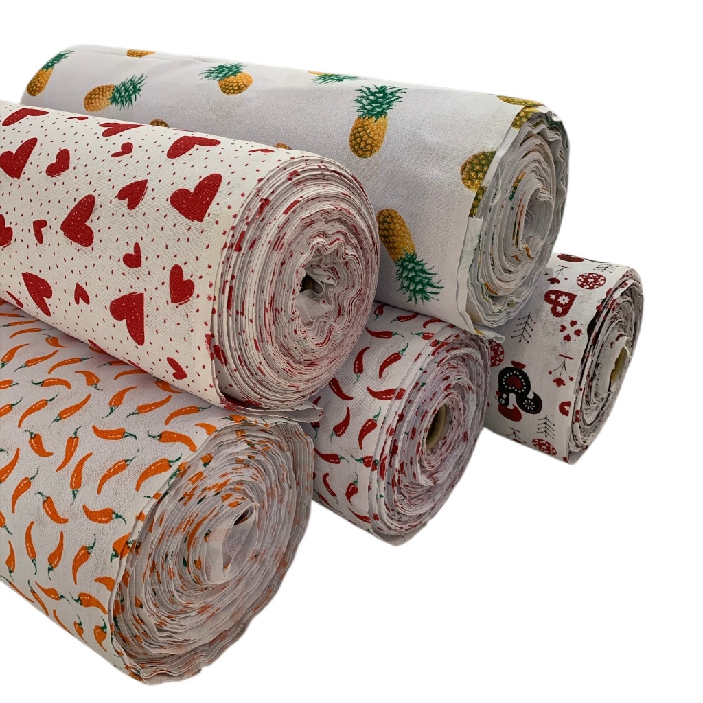 Tecido para Guardanapo 4m x 0,66 cm Largura Cozinha Louças Pano de Prato Estampado