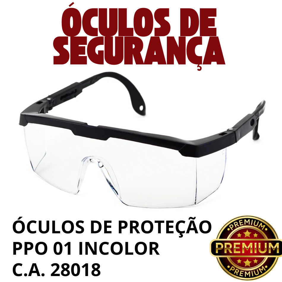 Óculos de Proteção Contra Gotículas – Óculos EPI Regulável para Hospitais e Clínicas