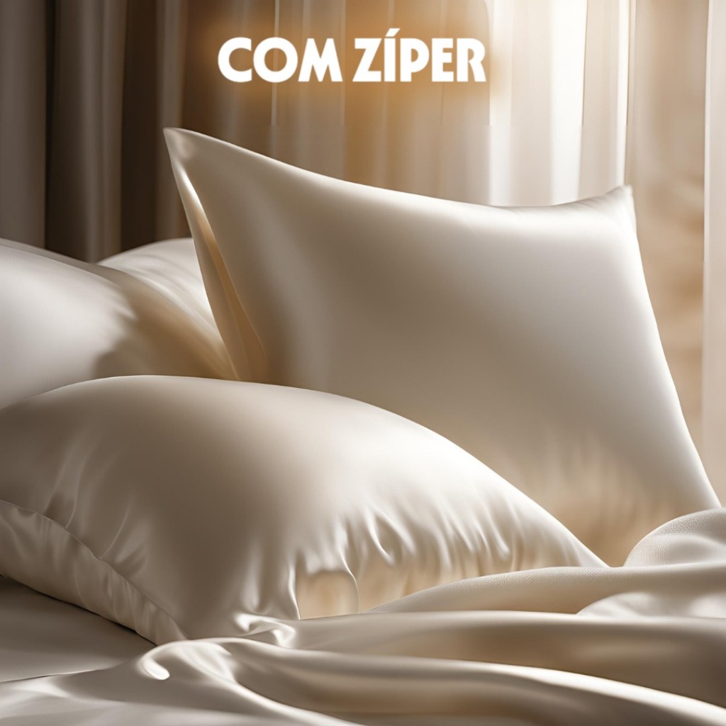 Kit 4 Fronhas de Cetim COM ZÍPER Anti frizz 50 x 70 cm Premium Cabelo Lindo em Oferta na Shopee