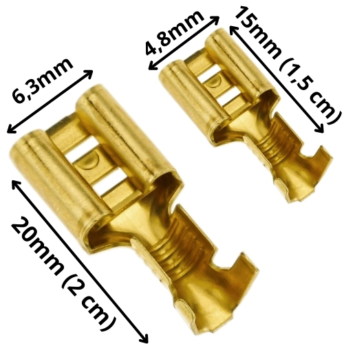 Terminal Encaixe Femea 4,8mm 6,3MM Tipo Automotivo / Mosquitinho (50 unidades) em Oferta na Shopee