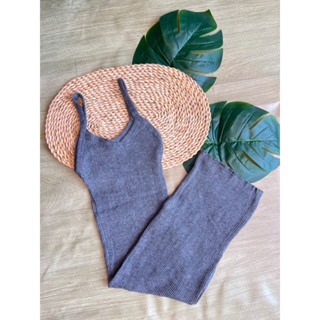 Vestido Midi Justo de Alça | Malha Canelada Colado em Oferta na Shopee