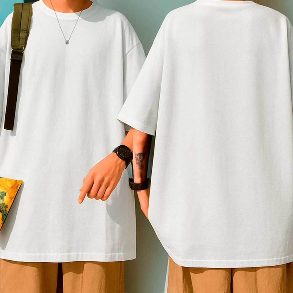Camiseta Oversized Lisa Preta Branca Marrom Caqui Camisa 100% Algodão Unissex em Oferta na Shopee