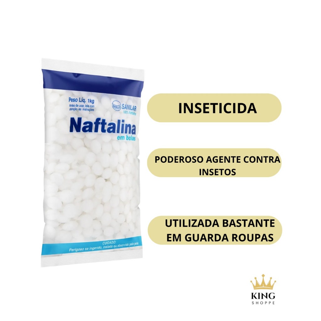NAFTALINA PURA BOLAS SANILAR ANTITRACA BARATA INSETOS em Oferta na Shopee