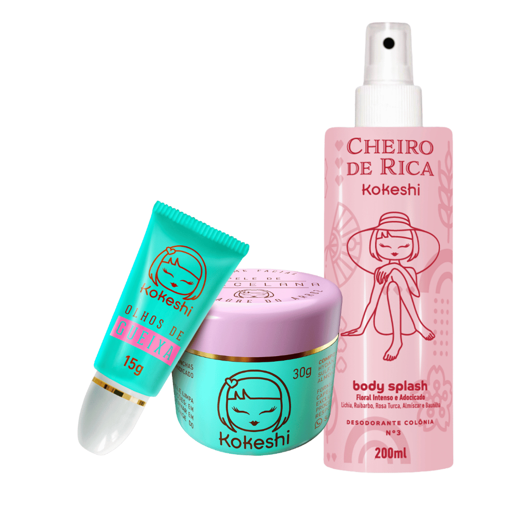 Kit Kokeshi Frescor Hidratação Perfumação Pele de Porcelana Olhos Gueixa Cheiro Rica N3 Adocicado em Oferta na Shopee