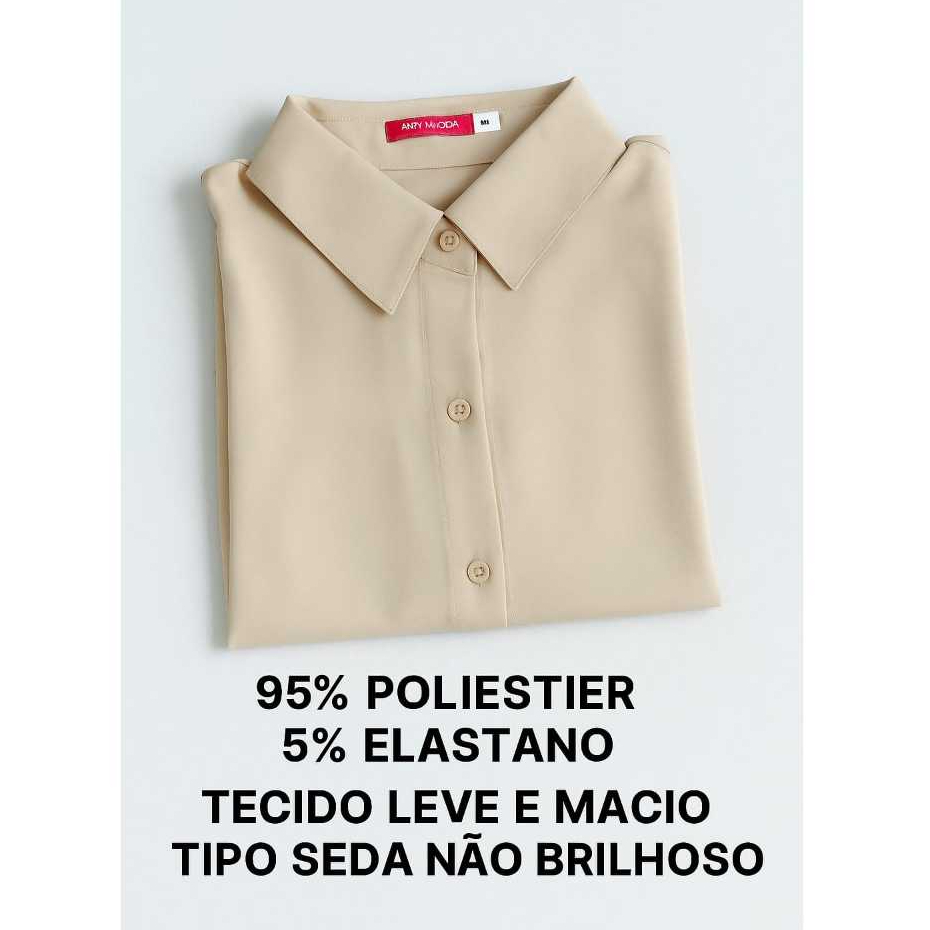 Camisa Social Feminina manga longa  Soltinha plus Size Trabalho Casual Elegante Importado