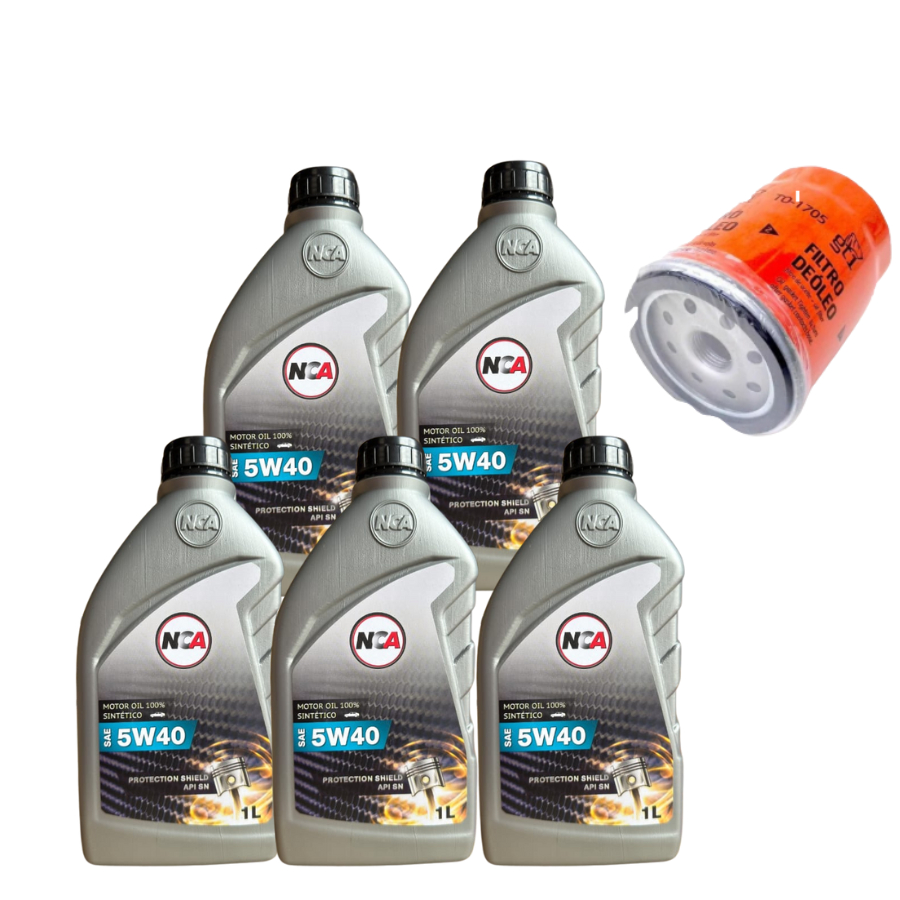 KIT 5 LITROS ÓLEO 5W40 SINTÉTICO + FILTRO VW