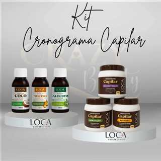Kit Cronograma Capilar + Kit Óleos Capilares - Loca Cosmestics em Oferta na Shopee