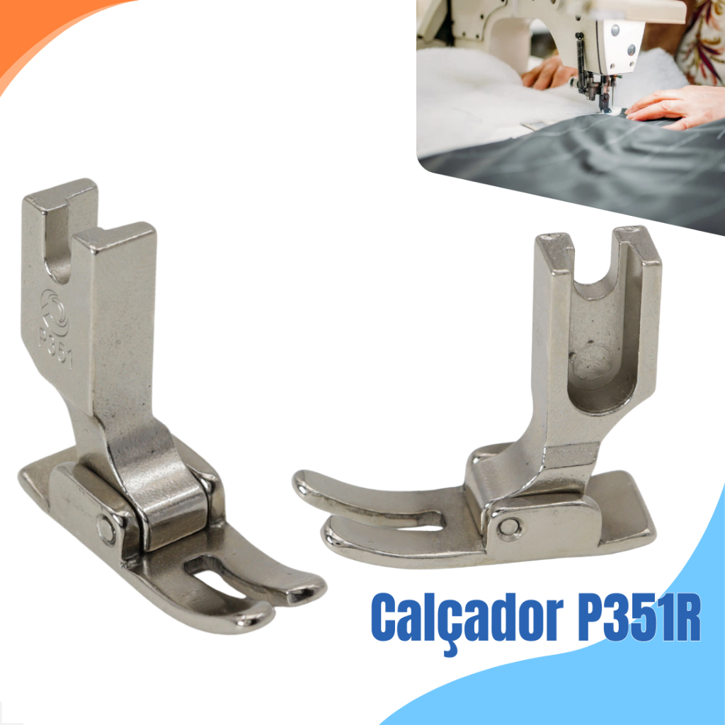 Pé Calcador Simples Reta Industrial Máquina Costura Rabicho Acessório Produção Confecção Têxtil