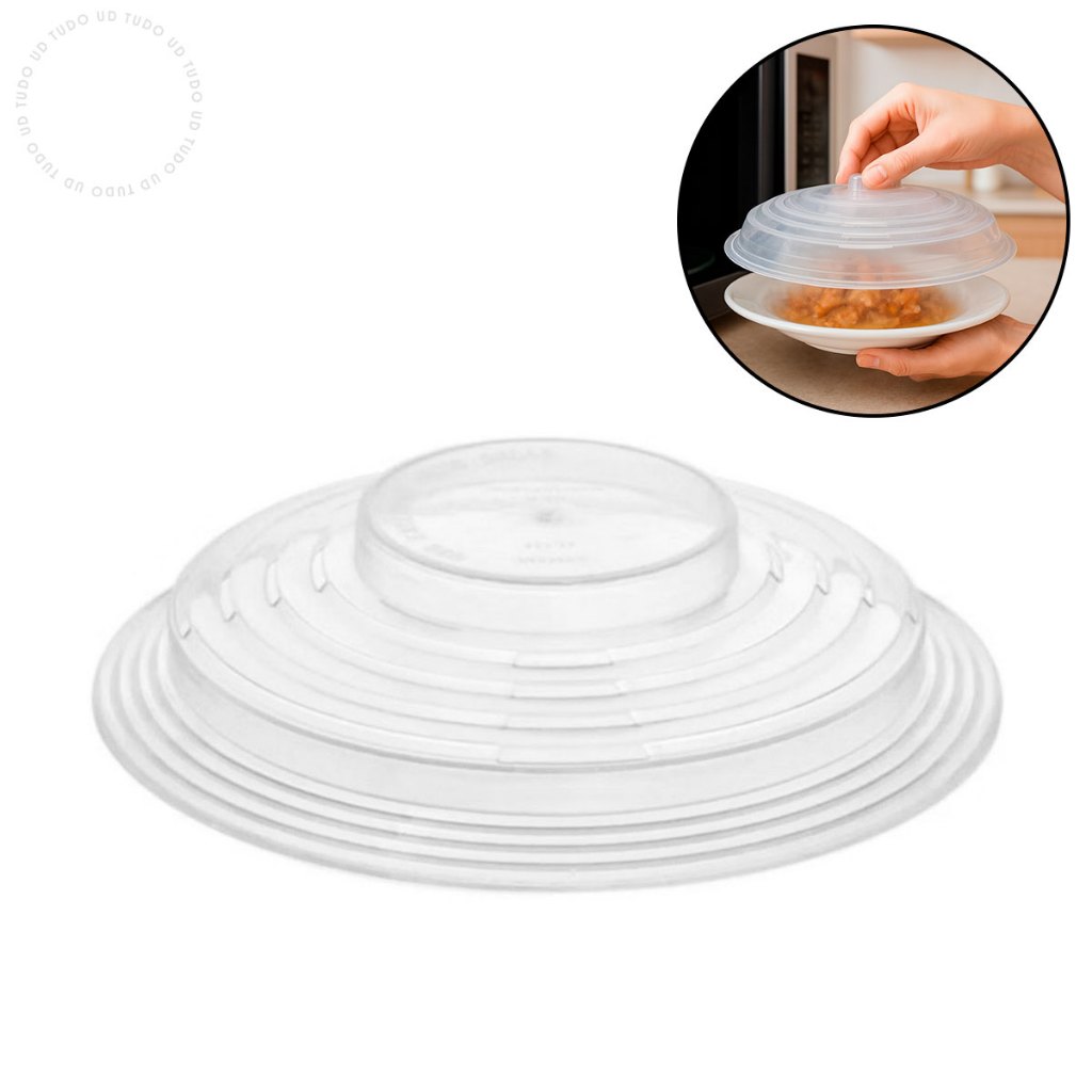 Tampa de Micro Ondas Protetora de Alimentos De Plástico 25,7CM