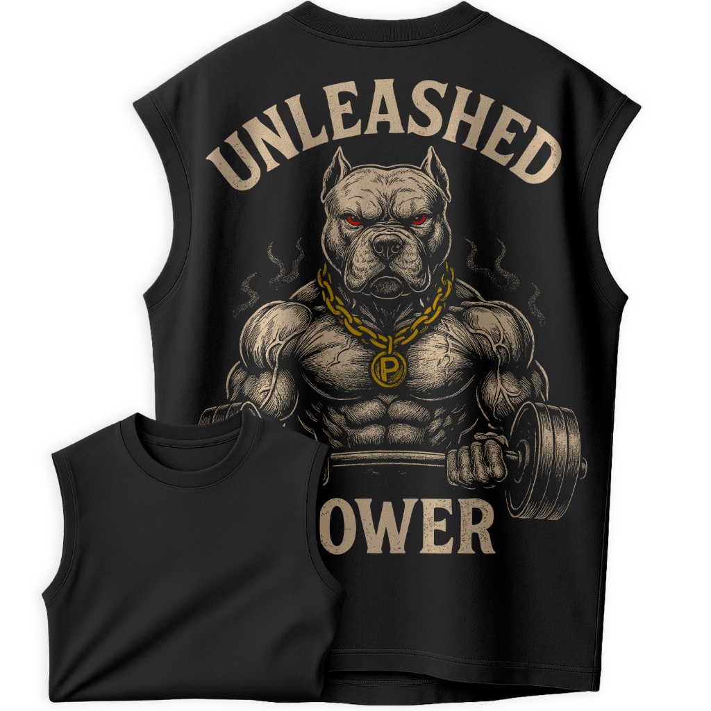 Regata Oversized Academia – Unleashed Power Dog Old School em Oferta na Shopee