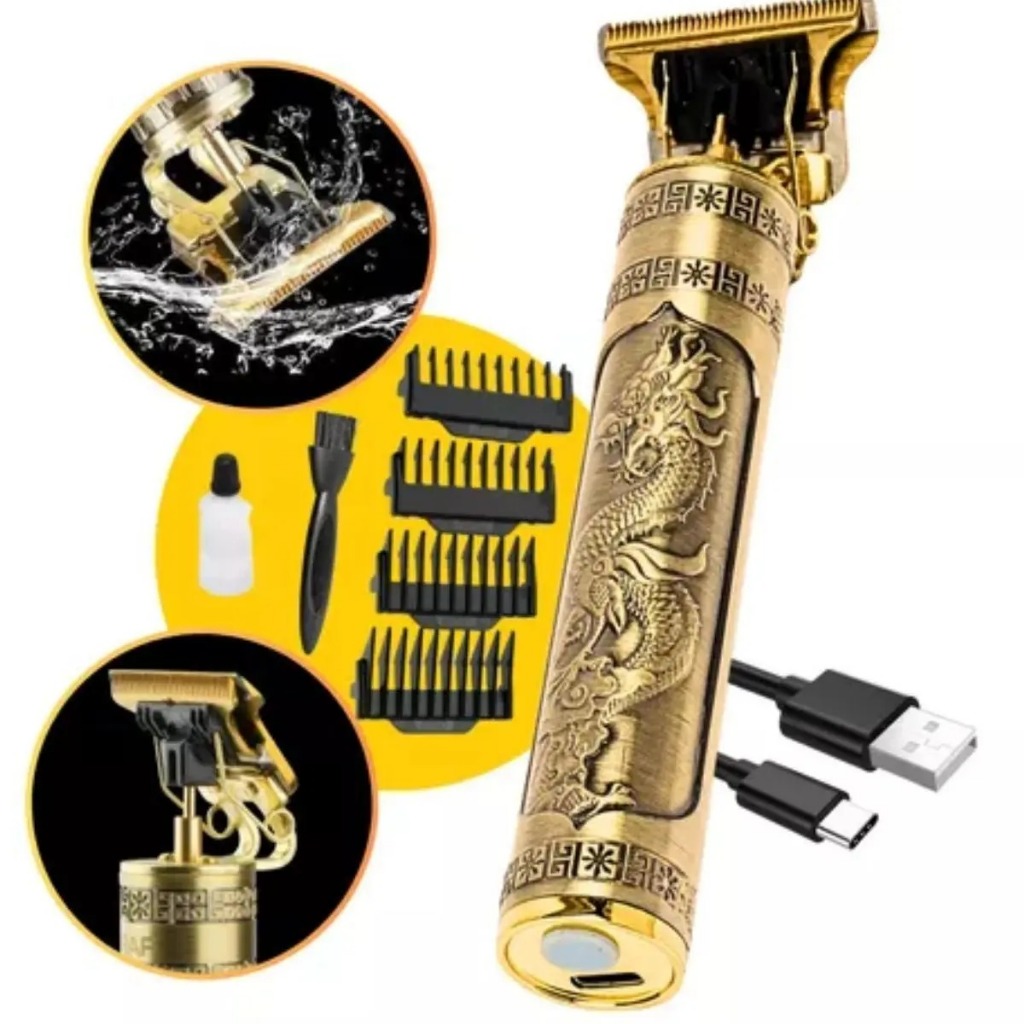 Máquina de Corte e Acabamento Profissional Recarregável – Barba e Cabelo em Oferta na Shopee