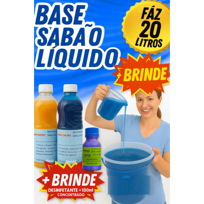 Base kit sabão líquido faz 20 litros lava roupas FÁCIL DE FAZER BLEND 1 E 2 MOMOSUNI (B.C) PREMIUM + BRINDE EXCLUSIVO